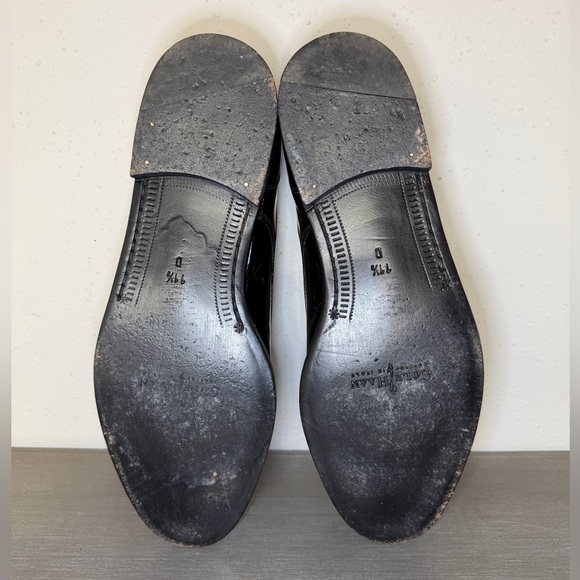 Vintage 80s Cole Haan Made in Italy Black Patent Leather Dress Shoes Size 11.5 D - Picture 12 of 12